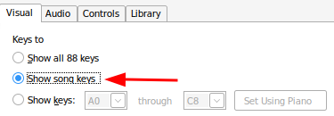 Select Show Song Keys option