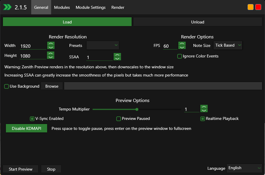 Original Zenith Application when started